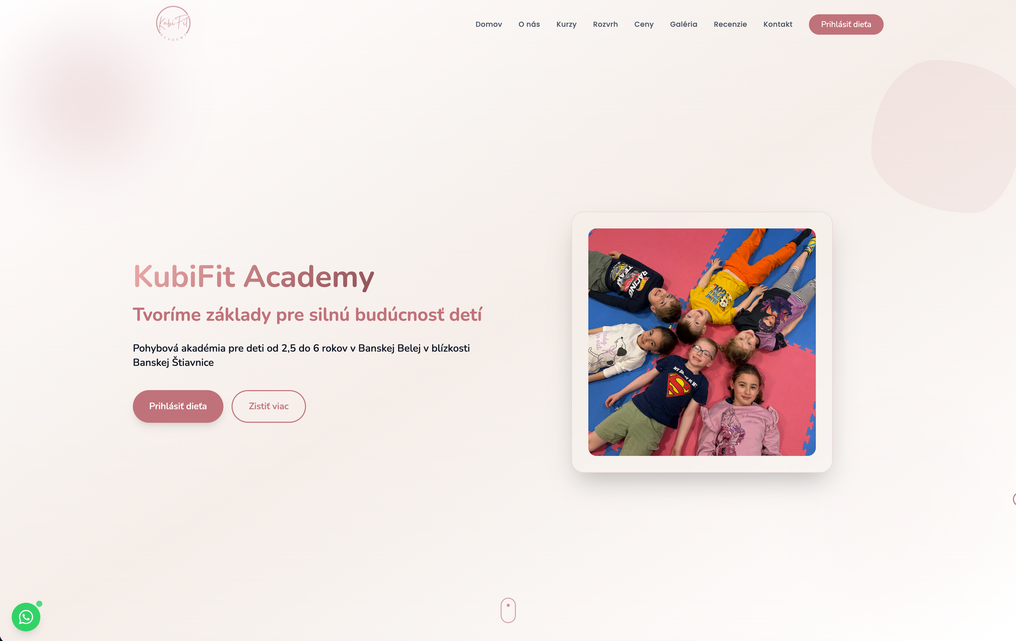 The website we built for KubiFit Academy, Fitness