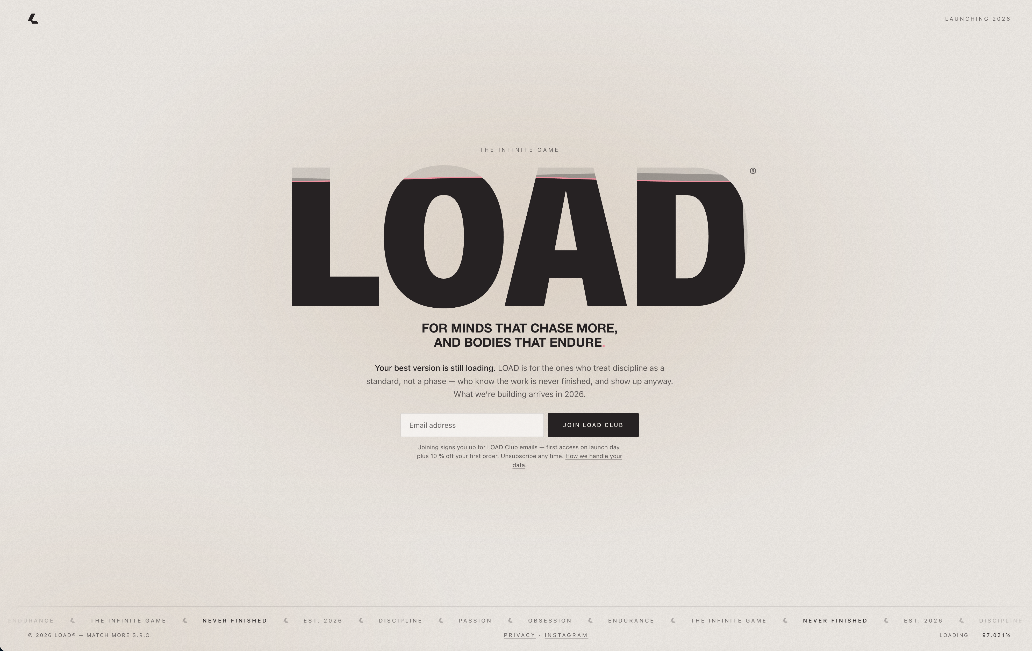 The website we built for LOAD, E-commerce